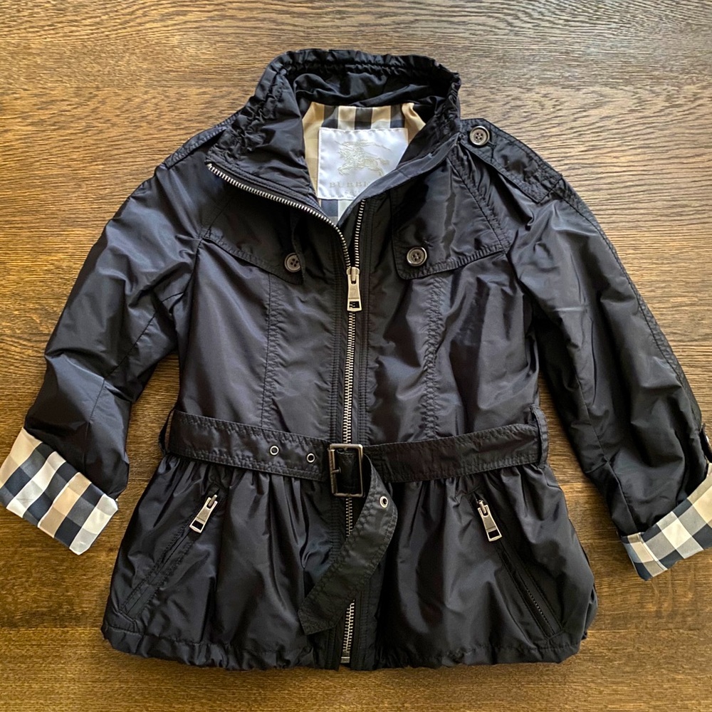 Burberry Black Kids Jacket with Checkered Lining